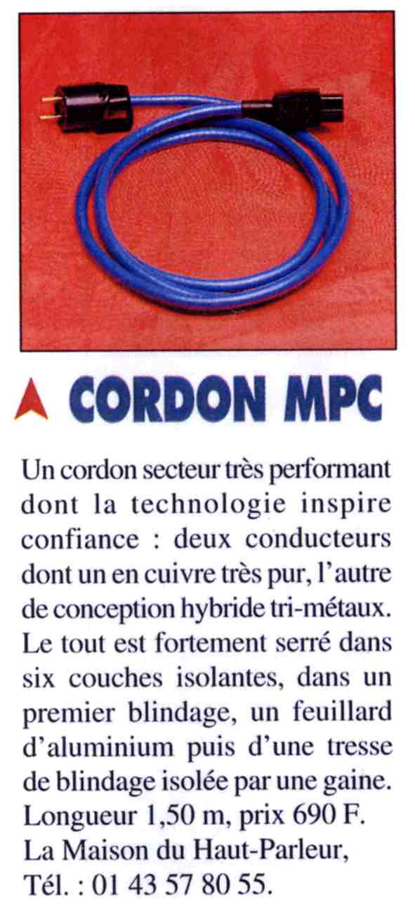 1999 - Test cordon secteur Nouvelle Revue du Son